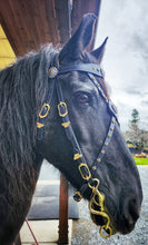 Load image into Gallery viewer, Limited edition purple/gold winter wonderland bridle