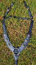 Load image into Gallery viewer, Celtic aged brass bit bridle and breast collar set