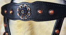 Load image into Gallery viewer, Black Winter Wonderland Baroque cross-over bit bridle