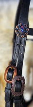 Load image into Gallery viewer, Black Winter Wonderland Baroque cross-over bit bridle
