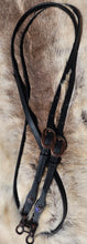 Load image into Gallery viewer, Black Winter Wonderland Baroque cross-over bit bridle