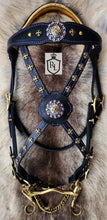 Load image into Gallery viewer, Limited edition purple/gold winter wonderland bridle