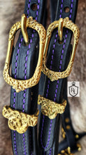 Load image into Gallery viewer, Limited edition purple/gold winter wonderland bridle