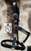 Load image into Gallery viewer, Silver and black Western Show halter