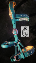 Load image into Gallery viewer, Copper patina padded bitless bridle