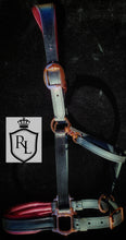 Load image into Gallery viewer, Black/burgundy padded halter