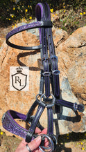 Load image into Gallery viewer, Purple sparkle padded unicorn sidepull