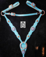 Load image into Gallery viewer, Topaz and opal padded bit bridle