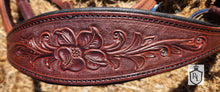 Load image into Gallery viewer, Western Floral Tooled Padded Bitless Sidepull set