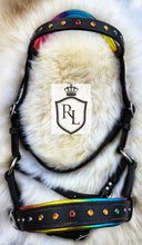 Load image into Gallery viewer, Rainbow padded bitless sidepull bridle