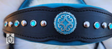 Load image into Gallery viewer, Western padded bridle with  turquoise conchos