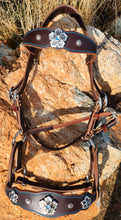 Load image into Gallery viewer, Blue Crystal Flower Bridle set