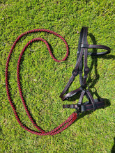 Load image into Gallery viewer, Western Bitless sidepull set in red & black