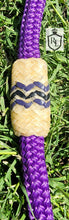 Load image into Gallery viewer, Purple/black rope rawhide hackamore with silver