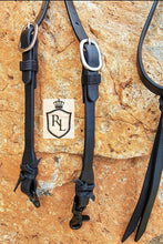 Load image into Gallery viewer, Adjustable mounted archery/gaming reins with rawhide slide