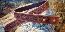 Load image into Gallery viewer, Custom Floral tooled belt