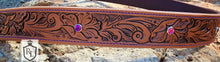 Load image into Gallery viewer, Custom Floral tooled belt