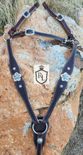 Load image into Gallery viewer, Blue Crystal Flower Bridle set