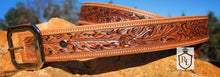 Load image into Gallery viewer, Custom Floral tooled belt