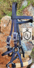 Load image into Gallery viewer, Western Bitless sidepull with rawhide accented noseband