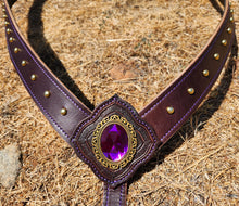 Load image into Gallery viewer, Purple Passion Fantasy Gem bit bridle
