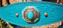 Load image into Gallery viewer, Rusty Plume in turquoise western bitless Bridle
