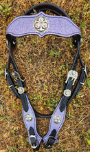 Load image into Gallery viewer, Aurora purple sparkle bit bridle
