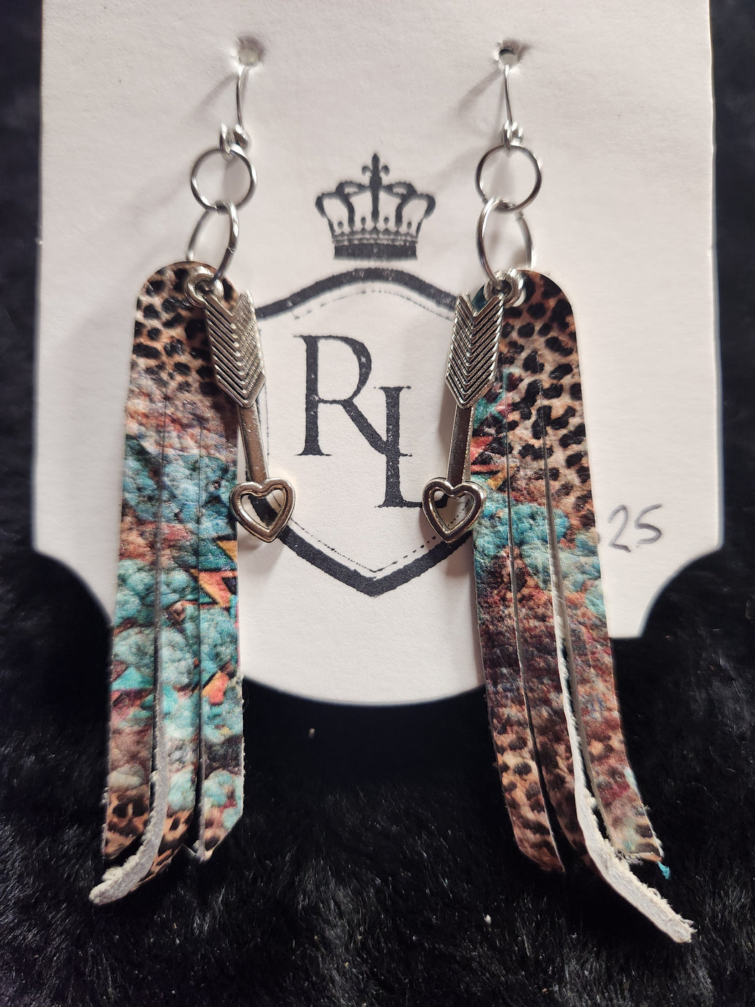 Aztec leopard dangles with arrows