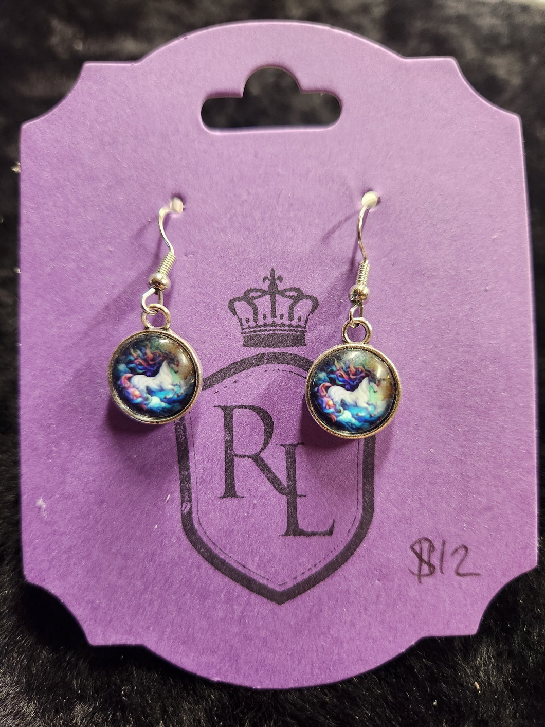 Purple unicorn dangles