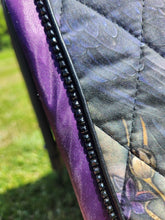 Load image into Gallery viewer, Gothic raven saddle pad in purple

