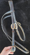 Load image into Gallery viewer, Aged brass medieval cross-over bit bridle
