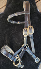 Load image into Gallery viewer, Antique brass medieval bitless set
