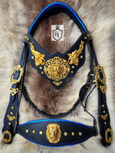 Load image into Gallery viewer, Baroque Cerulean Lion bridle
