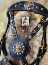 Load image into Gallery viewer, Limited edition purple/gold winter wonderland bridle
