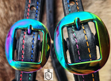Load image into Gallery viewer, Limited edition padded rainbow sidepull with rainbow hardware
