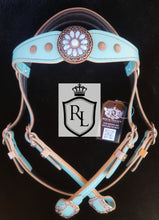 Load image into Gallery viewer, Topaz and opal padded bit bridle
