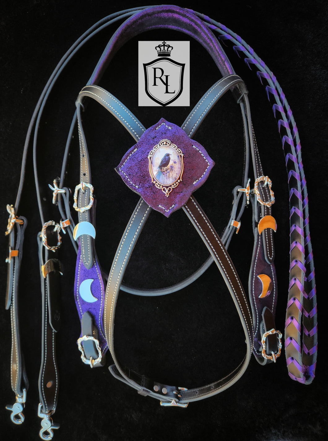 Midnight hex bridle set