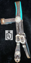 Load image into Gallery viewer, Western turquoise embossed bit bridle
