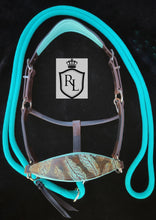 Load image into Gallery viewer, Turquoise feather padded halter
