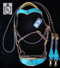 Load image into Gallery viewer, Gilded turquoise bridle set
