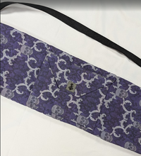 Load image into Gallery viewer, Victorian Gothic Skull In purple Bow Bag

