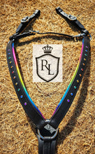Load image into Gallery viewer, Rainbow padded bitless sidepull bridle
