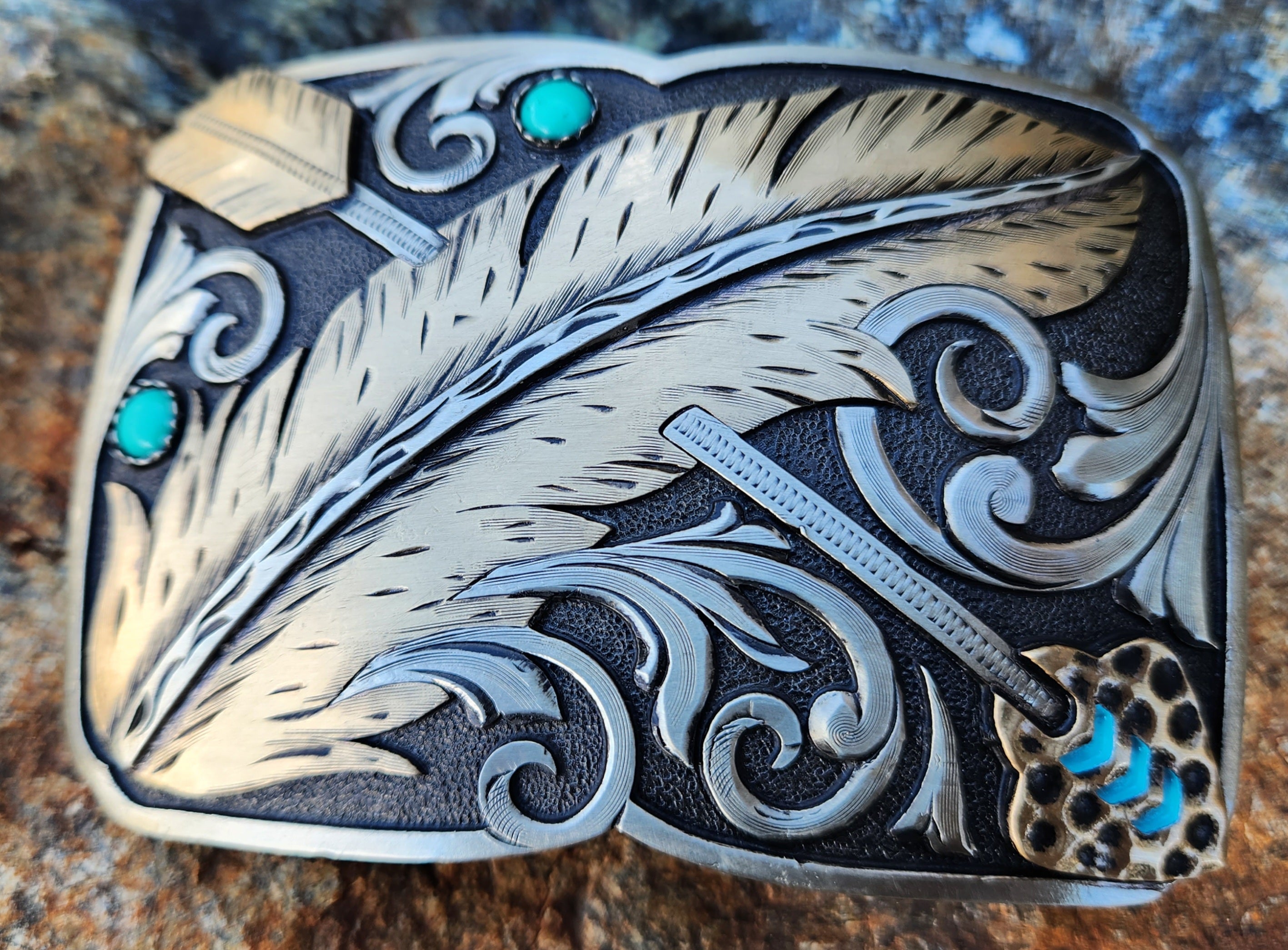 Feather And Arrow Belt Buckle Royal Legacy Custom Leather