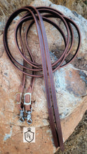 Load image into Gallery viewer, Harness leather lined split reins
