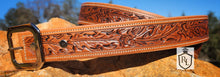 Load image into Gallery viewer, Custom Floral tooled belt
